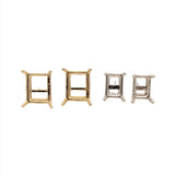 Emerald Cut, Long Cushion, Radiant cut : Earring Settings for Studs in Solid 14k Gold | 6x4 7x5 8x6 9x7 10x8 | Screw backs Push Backs |