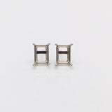 Emerald Cut, Long Cushion, Radiant cut : Earring Settings for Studs in Solid 14k Gold | 6x4 7x5 8x6 9x7 10x8 | Screw backs Push Backs |