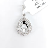 Pendants-Gorgeous Pear Shape Diamond Halo Pendant Setting in Solid 14k Gold I Teardrop Shape 5x3 6x4 7x5 8x6 9x7 10x7 11x9 12x10 13x8mm 13x9mm - NNJGemstones