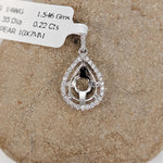 Pendants-Gorgeous Pear Shape Diamond Halo Pendant Setting in Solid 14k Gold I Teardrop Shape 5x3 6x4 7x5 8x6 9x7 10x7 11x9 12x10 13x8mm 13x9mm - NNJGemstones