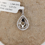 Pendants-Gorgeous Pear Shape Diamond Halo Pendant Setting in Solid 14k Gold I Teardrop Shape 5x3 6x4 7x5 8x6 9x7 10x7 11x9 12x10 13x8mm 13x9mm - NNJGemstones