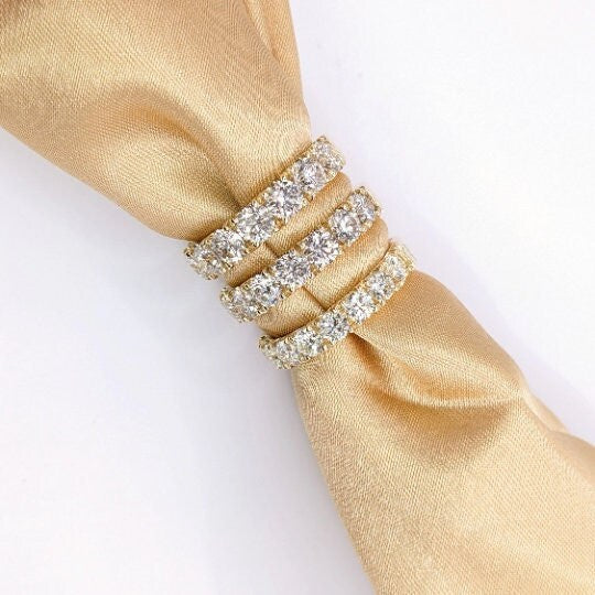 Beautiful Stacking Eternity Diamond Band | Straight Band | Wedding Band | Natural Diamonds in Solid 14k Gold | Custom Sizes | Promise Ring