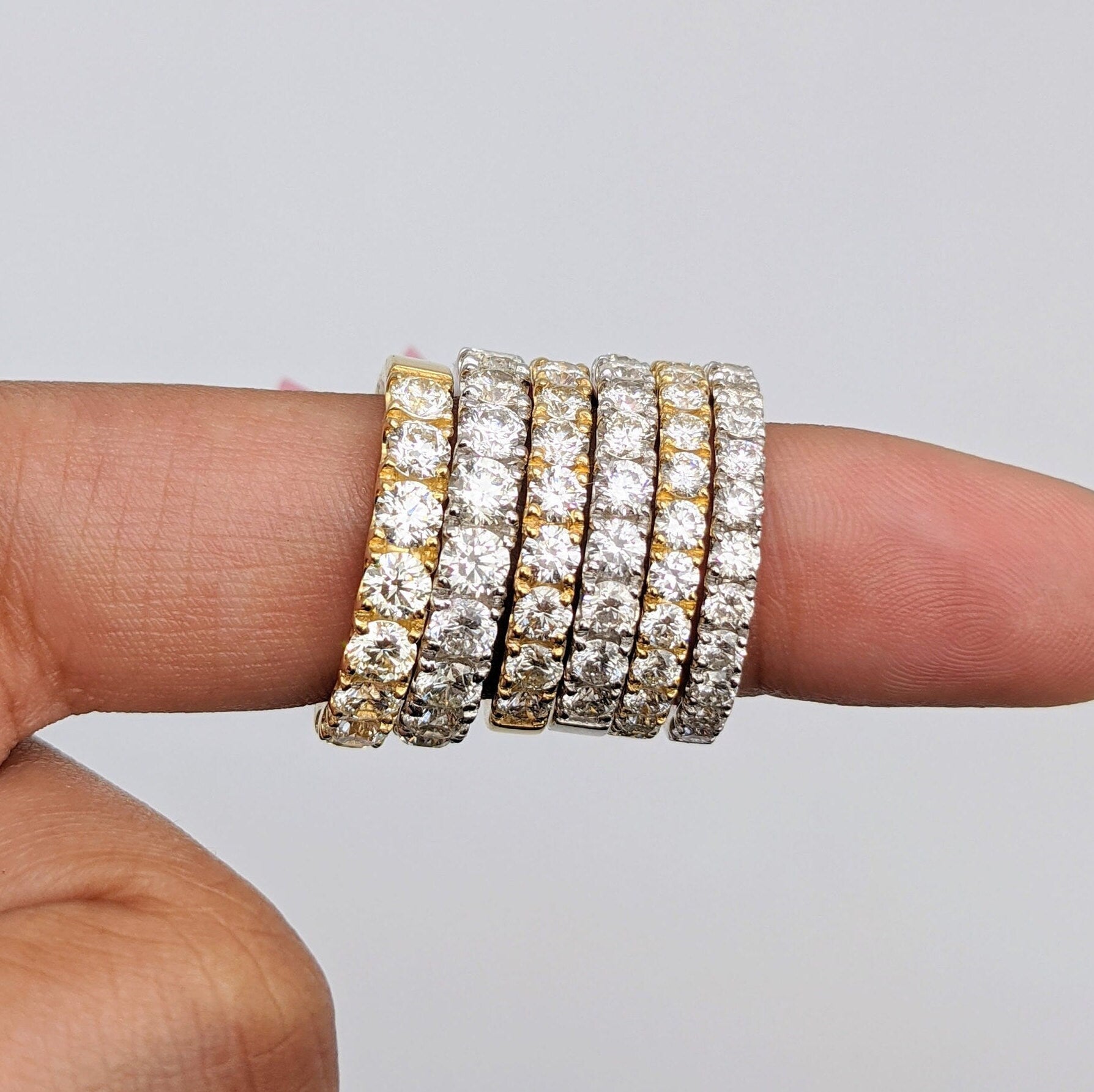 Beautiful Stacking Eternity Diamond Band | Straight Band | Wedding Band | Natural Diamonds in Solid 14k Gold | Custom Sizes | Promise Ring