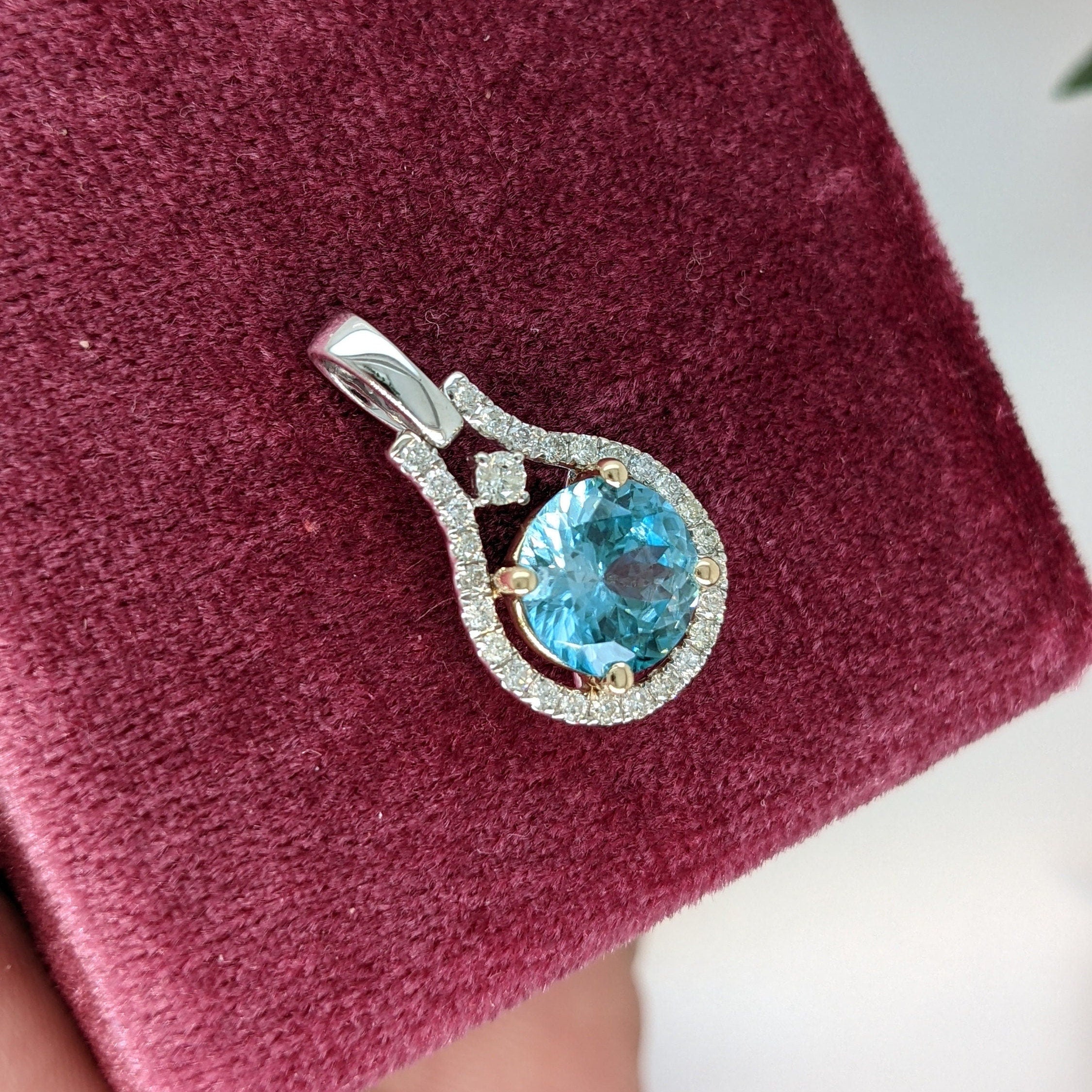 Halo Pendant setting with Natural Diamond Details in Solid 14k Gold | Round 4mm 5mm 6mm 7mm 8mm | Stone Setting | Gemstone Necklace | Prong