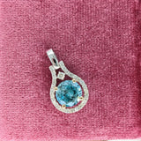 Halo Pendant setting with Natural Diamond Details in Solid 14k Gold | Round 4mm 5mm 6mm 7mm 8mm | Stone Setting | Gemstone Necklace | Prong