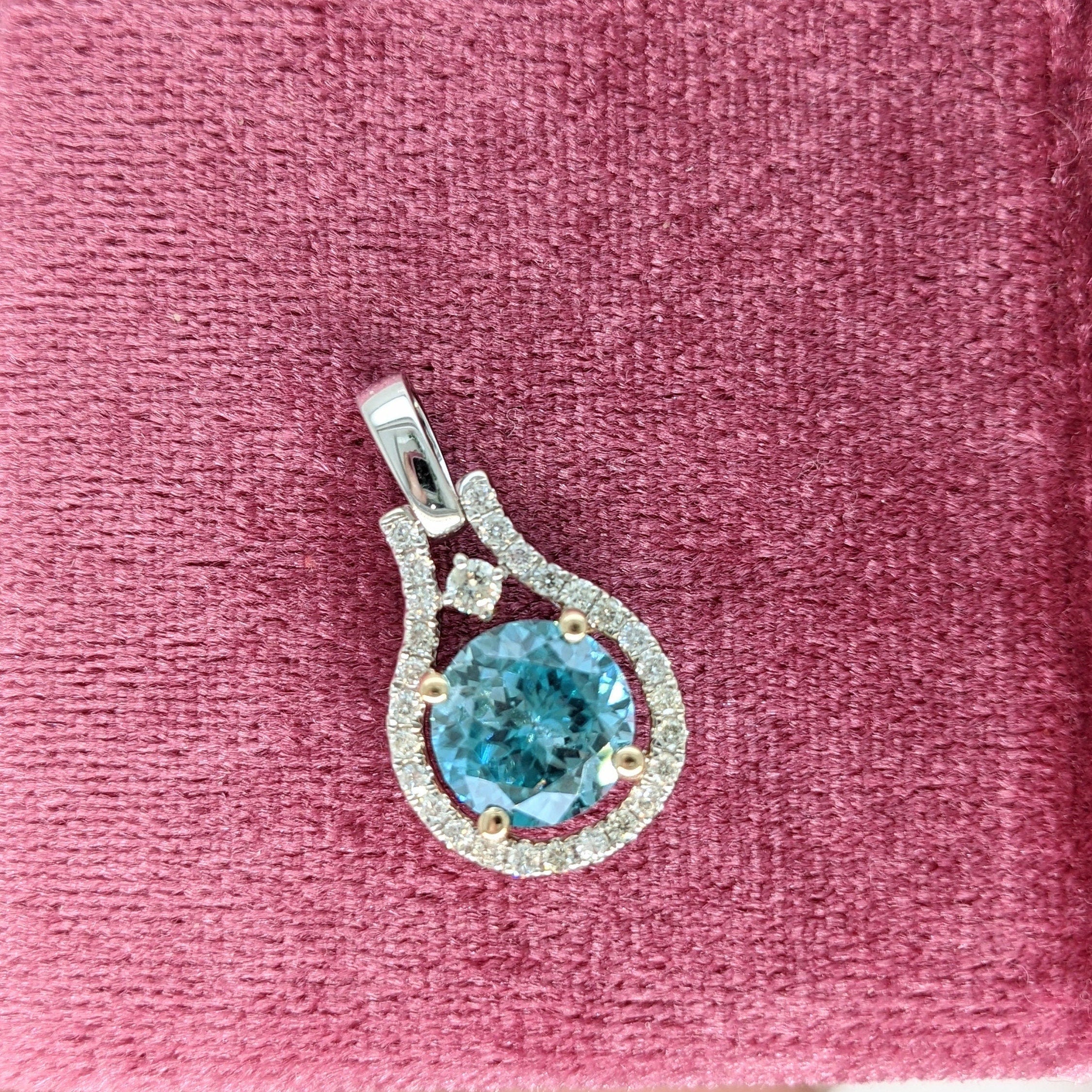 Halo Pendant setting with Natural Diamond Details in Solid 14k Gold | Round 4mm 5mm 6mm 7mm 8mm | Stone Setting | Gemstone Necklace | Prong