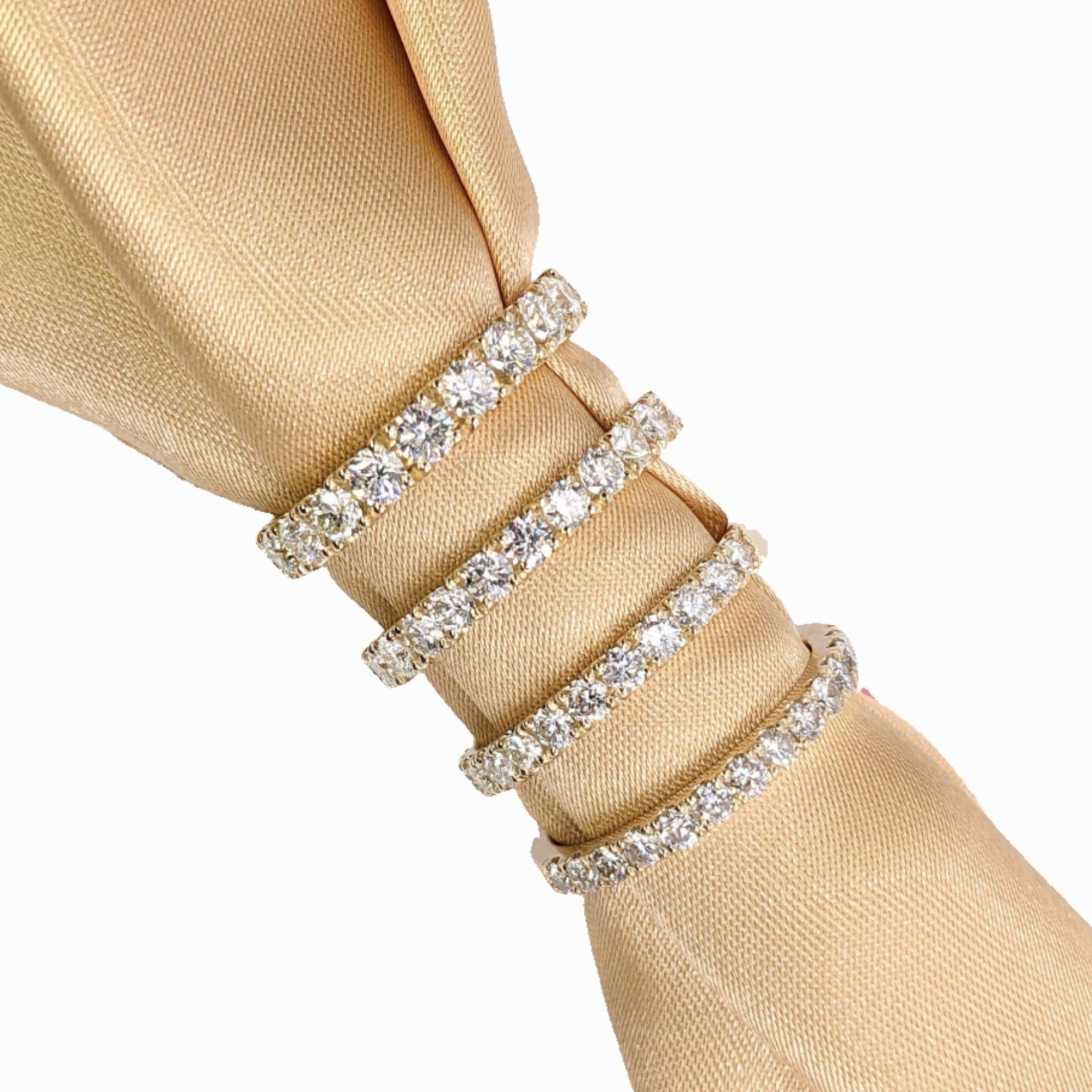 Beautiful Stacking Eternity Diamond Band | Straight Band | Wedding Band | Natural Diamonds in Solid 14k Gold | Custom Sizes | Promise Ring