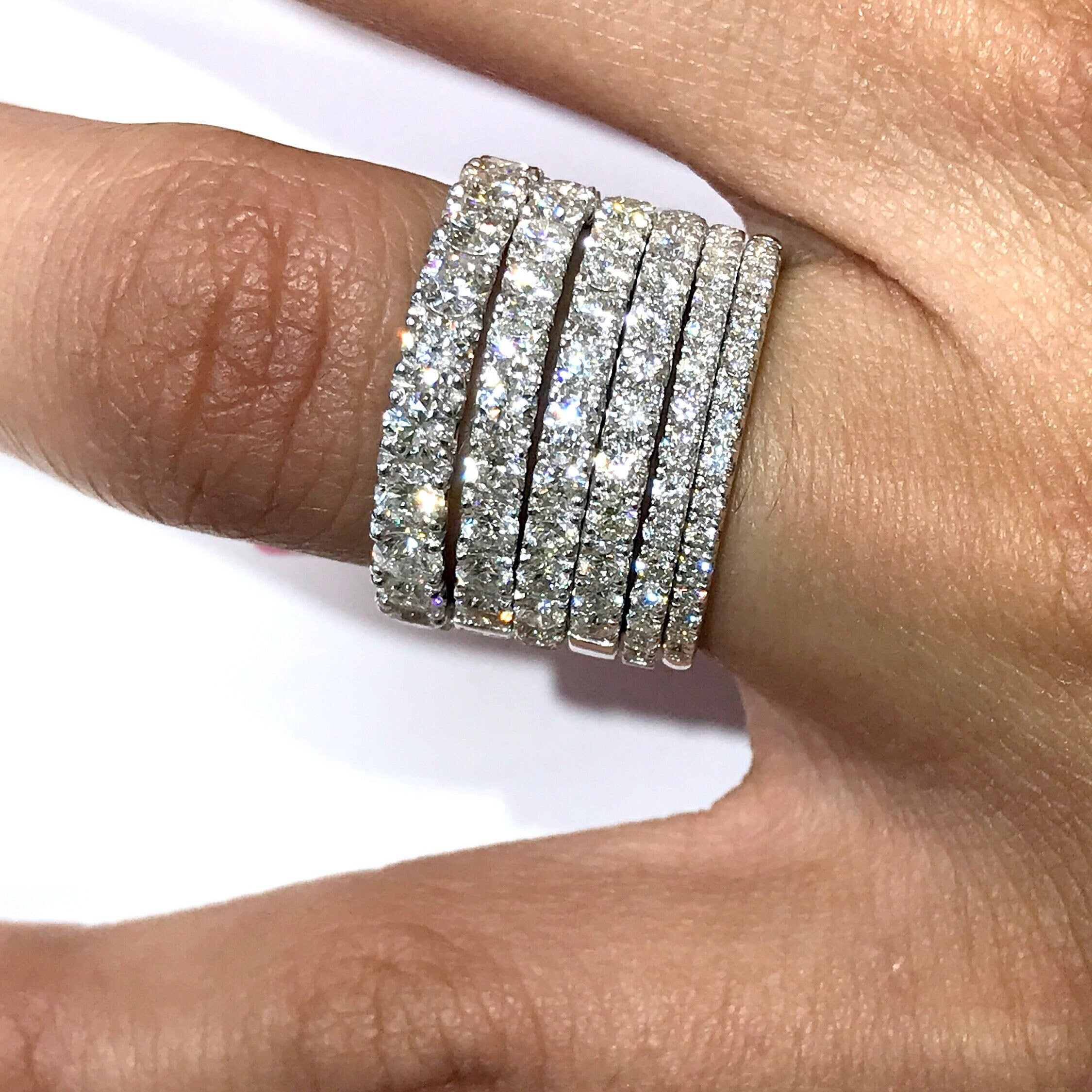 Beautiful Stacking Eternity Diamond Band | Straight Band | Wedding Band | Natural Diamonds in Solid 14k Gold | Custom Sizes | Promise Ring