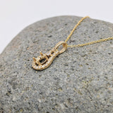 Halo Pendant setting with Natural Diamond Details in Solid 14k Gold | Round 4mm 5mm 6mm 7mm 8mm | Stone Setting | Gemstone Necklace | Prong