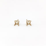Round Earring Settings for Studs in Solid 14k Gold Mounting | 3mm 4mm 5mm 6mm 7mm 8mm 9mm | Screw backs Push Backs | Solitaire Findings |
