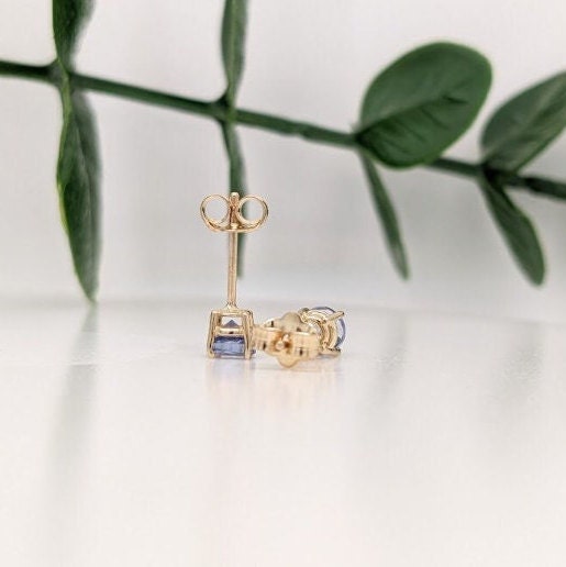 Round Earring Settings for Studs in Solid 14k Gold Mounting | 3mm 4mm 5mm 6mm 7mm 8mm 9mm | Screw backs Push Backs | Solitaire Findings |