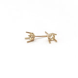 Round Earring Settings for Studs in Solid 14k Gold Mounting | 3mm 4mm 5mm 6mm 7mm 8mm 9mm | Screw backs Push Backs | Solitaire Findings |