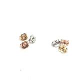 Round Earring Settings for Studs in Solid 14k Gold Mounting | 3mm 4mm 5mm 6mm 7mm 8mm 9mm | Screw backs Push Backs | Solitaire Findings |