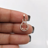 Halo Pendant setting with Natural Diamond Details in Solid 14k Gold | Round 4mm 5mm 6mm 7mm 8mm | Stone Setting | Gemstone Necklace | Prong