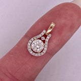 Halo Pendant setting with Natural Diamond Details in Solid 14k Gold | Round 4mm 5mm 6mm 7mm 8mm | Stone Setting | Gemstone Necklace | Prong