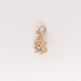 Cute Vine Design Pendant Semi-Mount in Solid 14k Gold | Round Shape Martini Prong Setting | Natural Diamond Accents | Dainty | Customizable