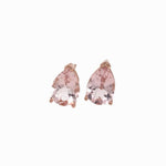 Classic Morganite Studs in Solid 14K Rose Gold | Pear Shape 7x5mm | Solitaire Findings | Gemstone Earrings | Simple Studs | Minimalist