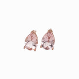 Classic Morganite Studs in Solid 14K Rose Gold | Pear Shape 7x5mm | Solitaire Findings | Gemstone Earrings | Simple Studs | Minimalist