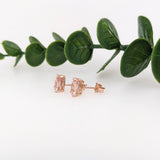 Classic Morganite Studs in Solid 14K Rose Gold | Pear Shape 7x5mm | Solitaire Findings | Gemstone Earrings | Simple Studs | Minimalist