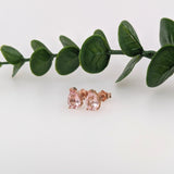 Classic Morganite Studs in Solid 14K Rose Gold | Pear Shape 7x5mm | Solitaire Findings | Gemstone Earrings | Simple Studs | Minimalist