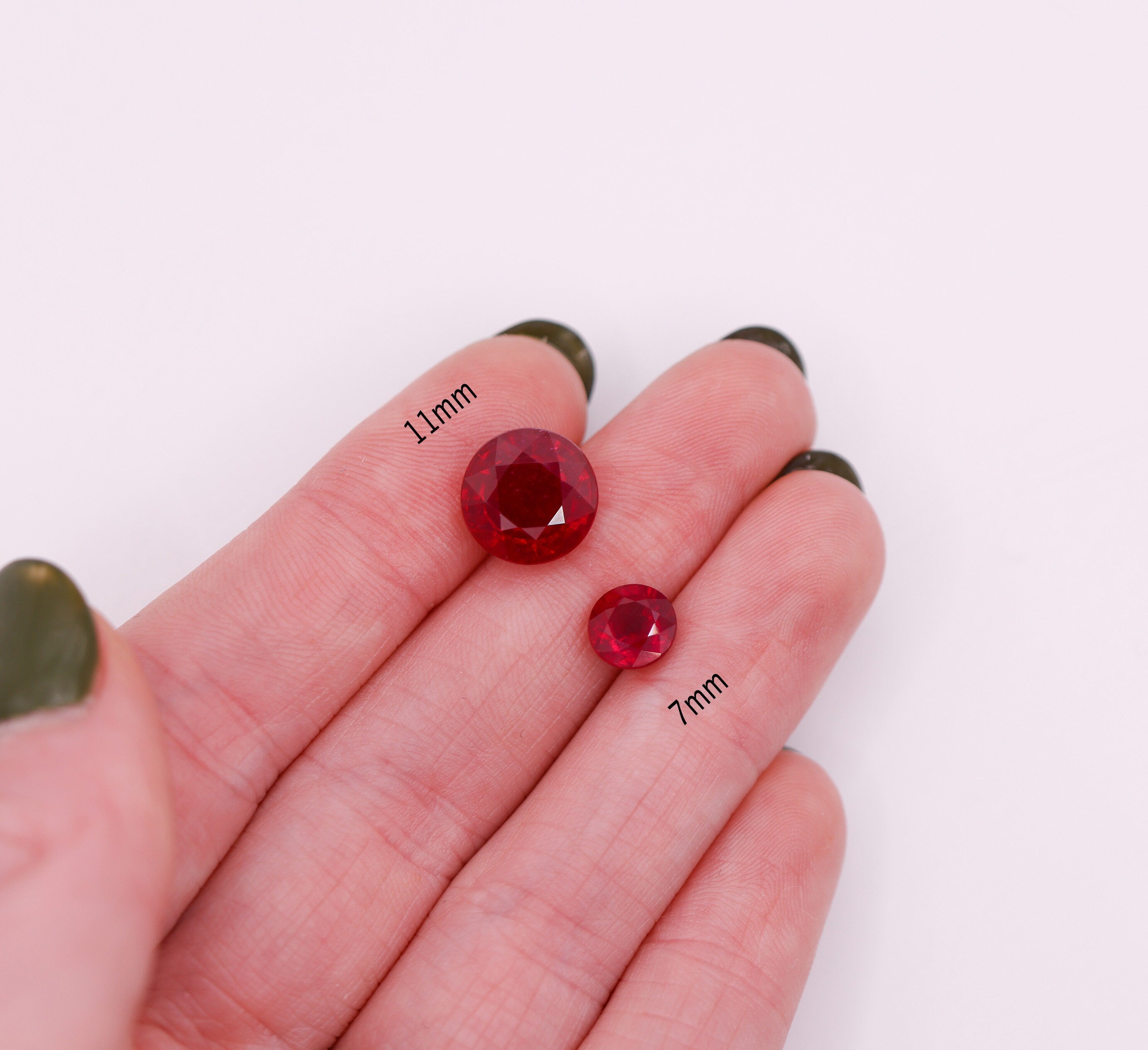 Gemstones-Natural Ruby Loose Gemstones | Round | 5mm 6mm 7mm 8mm 9mm 10mm | Pigeon Blood Red | Jewelry Stone Setting | Fissure Filled | Certified - NNJGemstones