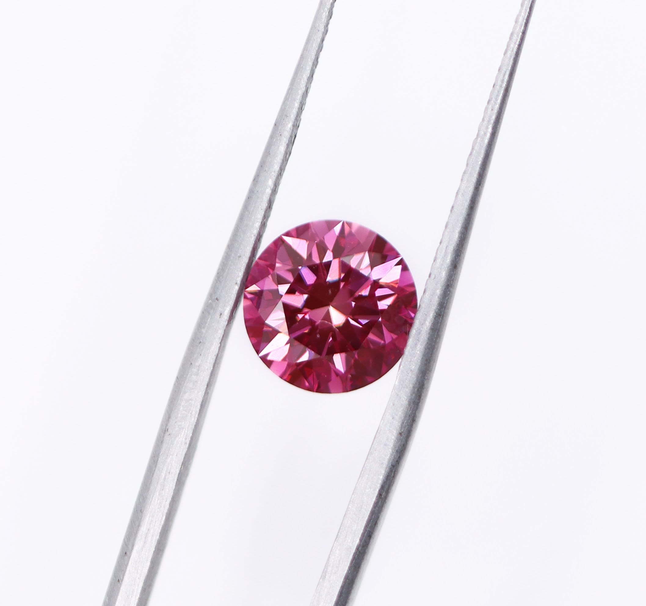 GIA Certified VVS2 Fancy Deep Purplish Pink Diamond | Treated Natural Earth  Mined | 2 Carat | Brilliant Round 8mm | Loose Gemstone