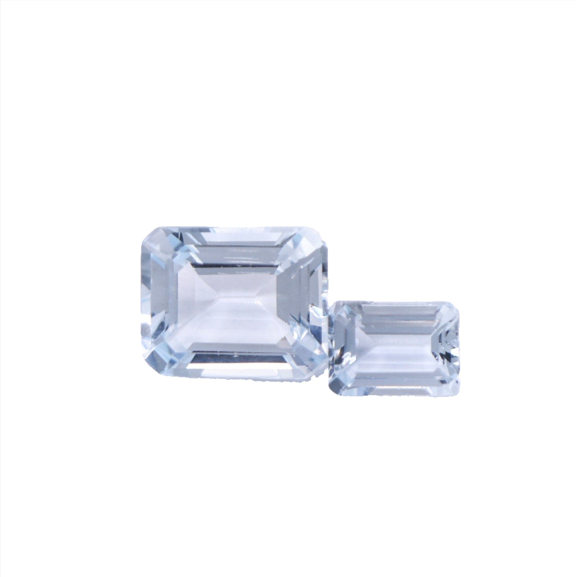 Gemstones-Aquamarine Loose Gemstones | Emerald Cut | 7x5mm 10x8mm | March Birthstone | Matched Pair | Blue Gem | Center Stone Setting | Natural | - NNJGemstones