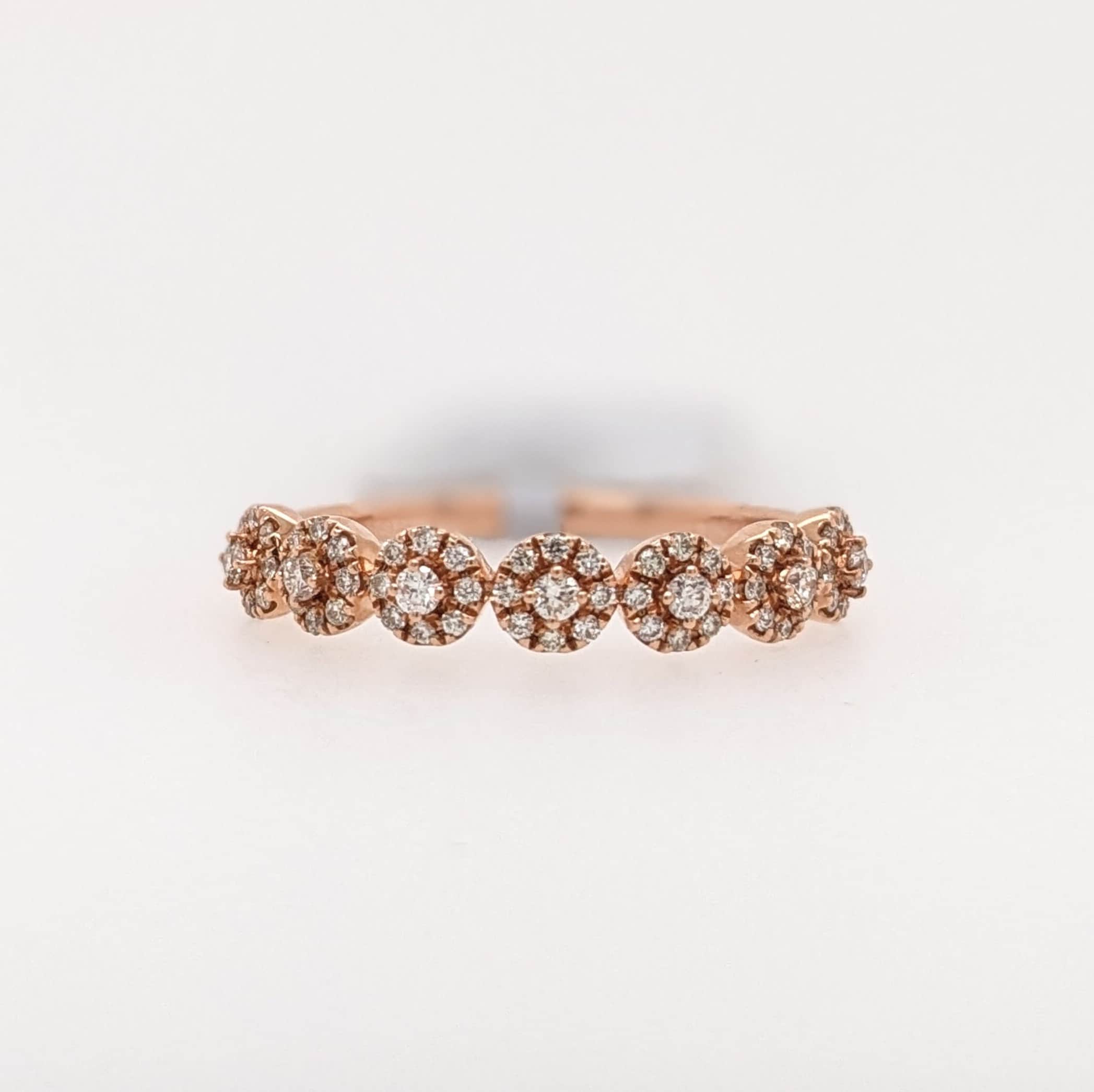 Stackable Rings-Beautiful Natural Diamond Ring in Solid 14k Rose Gold || Round Diamonds || Customizable || Natural Diamonds || Stackable || - NNJGemstones