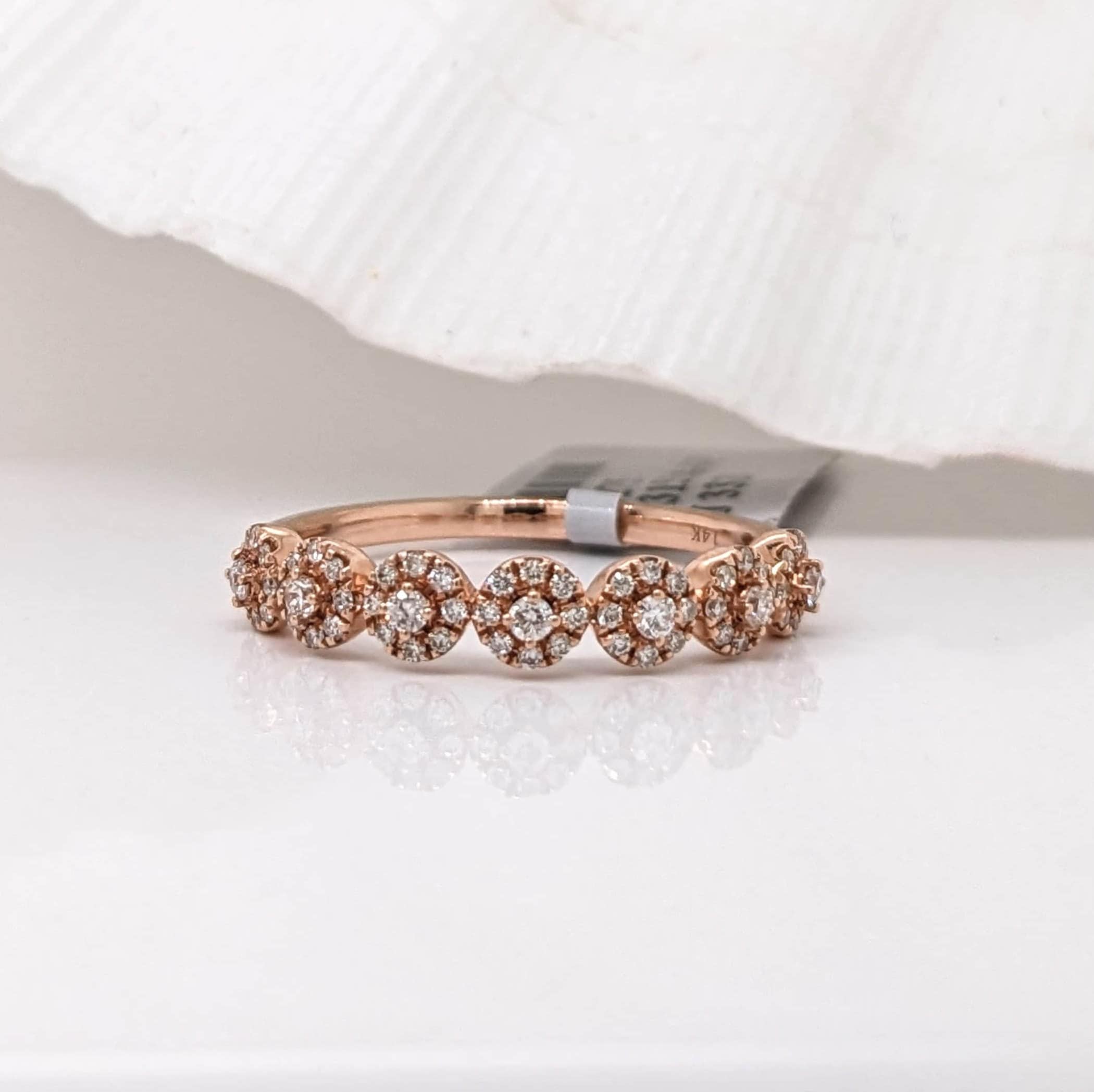 Stackable Rings-Beautiful Natural Diamond Ring in Solid 14k Rose Gold || Round Diamonds || Customizable || Natural Diamonds || Stackable || - NNJGemstones