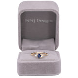 14K yellow gold Ceylon blue sapphire ring with diamond accents