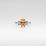 14K white & rose gold imperial topaz ring with diamond accents