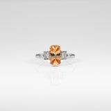 14K white & rose gold imperial topaz ring with diamond accents