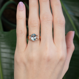 Avani 2Ct Aquamarine Ring with Lab Created Diamond Accents in Solid 14K Gold | Oval 10x7mm Blue Gemstone Ring