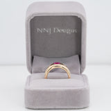 14K yellow gold pink sapphire ring