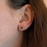 14K Solid Gold Tsavorite Solitaire Stud Earrings | Round 5mm