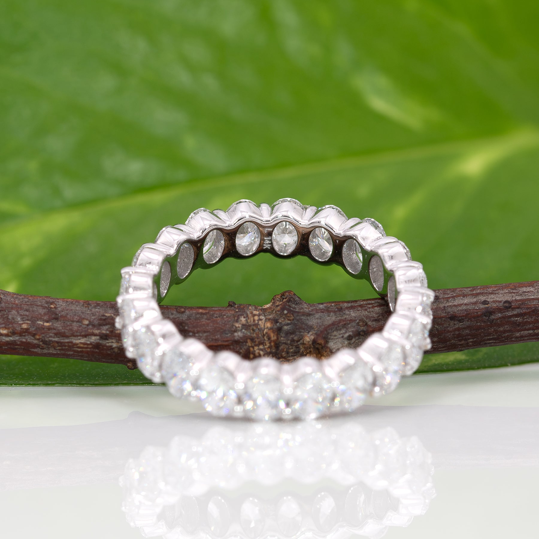 14K white gold lab grown diamond eternity band