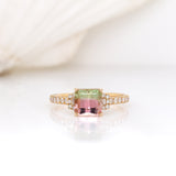 Anne 14K Yellow Gold Bi-Color Tourmaline and Diamond Ring | EM 6.7mm