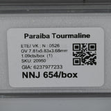 1.09 carat natural Brazilian copper-bearing Paraiba tourmaline oval, 7.81x5.83mm untreated loose gemstone – view 4
