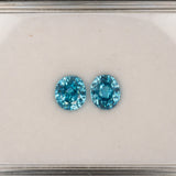 Natural Cambodian Blue Zircon Oval Shape 7.5x6.7x5.6mm 3.30ct Loose Gemstone