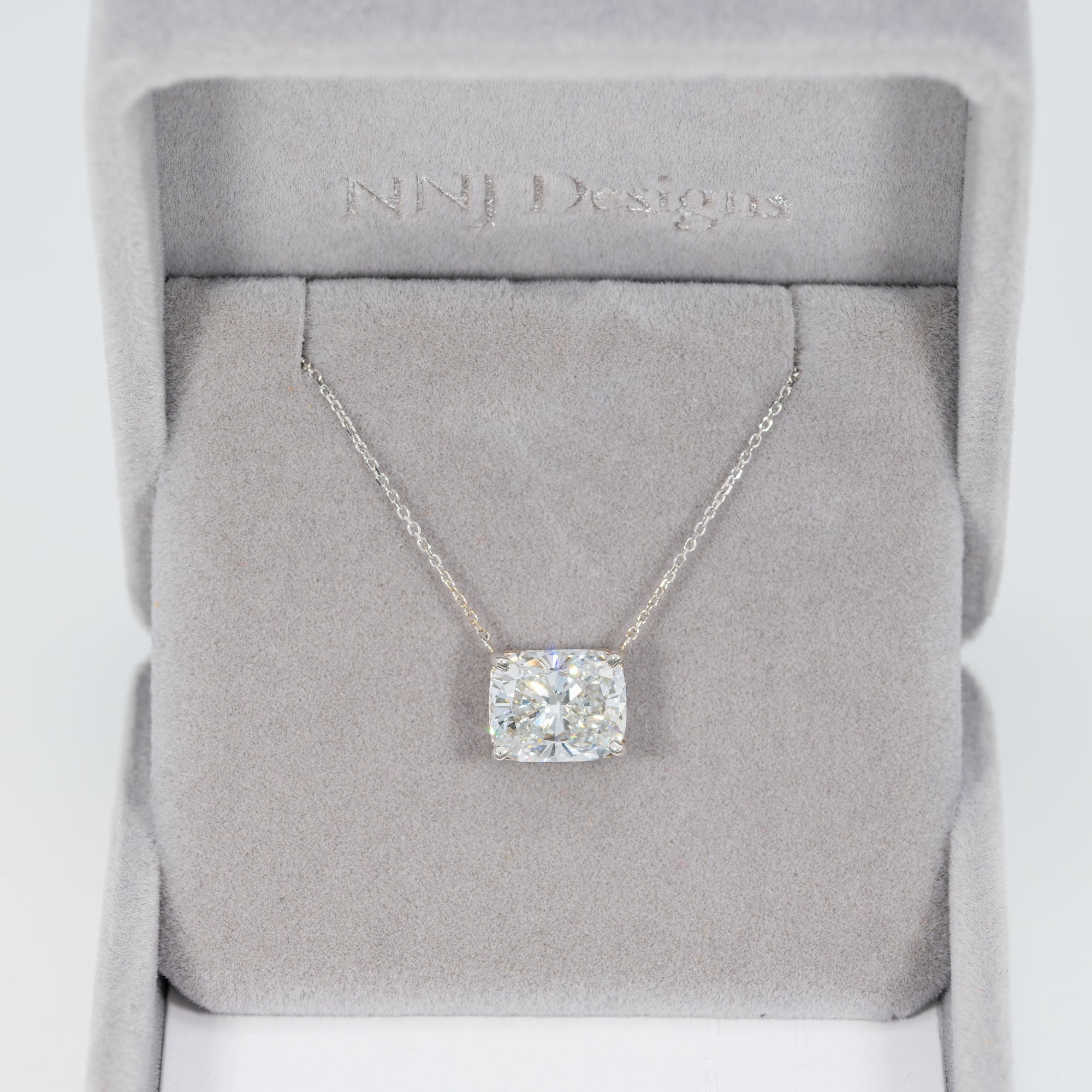 14K white gold lab grown diamond necklace