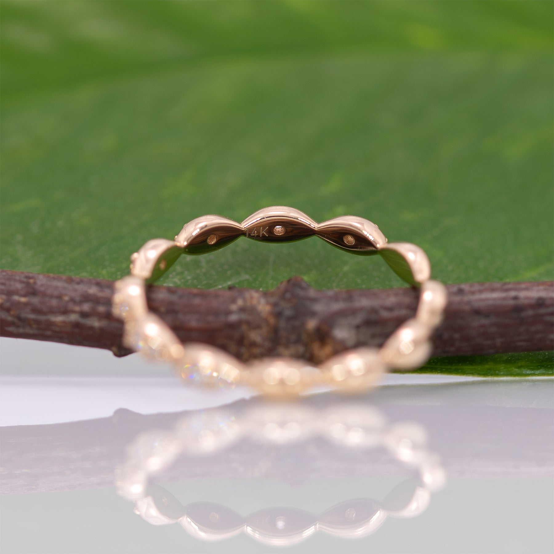 14K yellow gold diamond eternity band