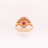 Brie 4.3cts Madagascar Ruby Ring with Natural Diamond Accents: 14k Solid Gold, 10x8mm