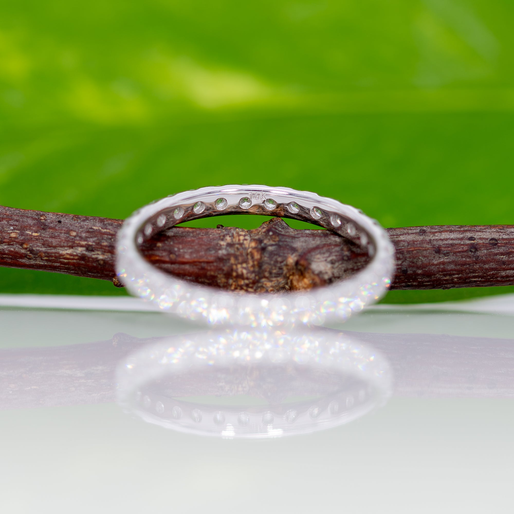 14K white gold lab grown diamond eternity band