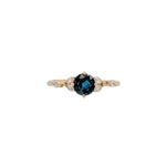 Janu 14K Yellow Gold 1.0cts Ceylon Sapphire Diamond Wedding Ring | Round 5mm
