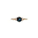 Janu 14K Yellow Gold 1.0cts Ceylon Sapphire Diamond Wedding Ring | Round 5mm
