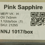 1.12 carat natural Ceylon pink sapphire oval 7x5mm loose gemstone – view 2