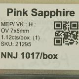1.12 carat natural Ceylon pink sapphire oval 7x5mm loose gemstone – view 2