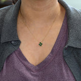 Elodie 1.1Ct Tsavorite Pendant with Earth Mined Diamond Accents: Solid 14K Gold, 5x4mm