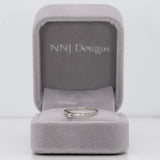 10K white gold single diamond estate ring