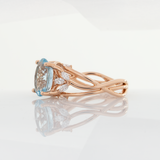 Avani 2Ct Aquamarine Ring with Lab Created Diamond Accents in Solid 14K Gold | Oval 10x7mm Blue Gemstone Ring